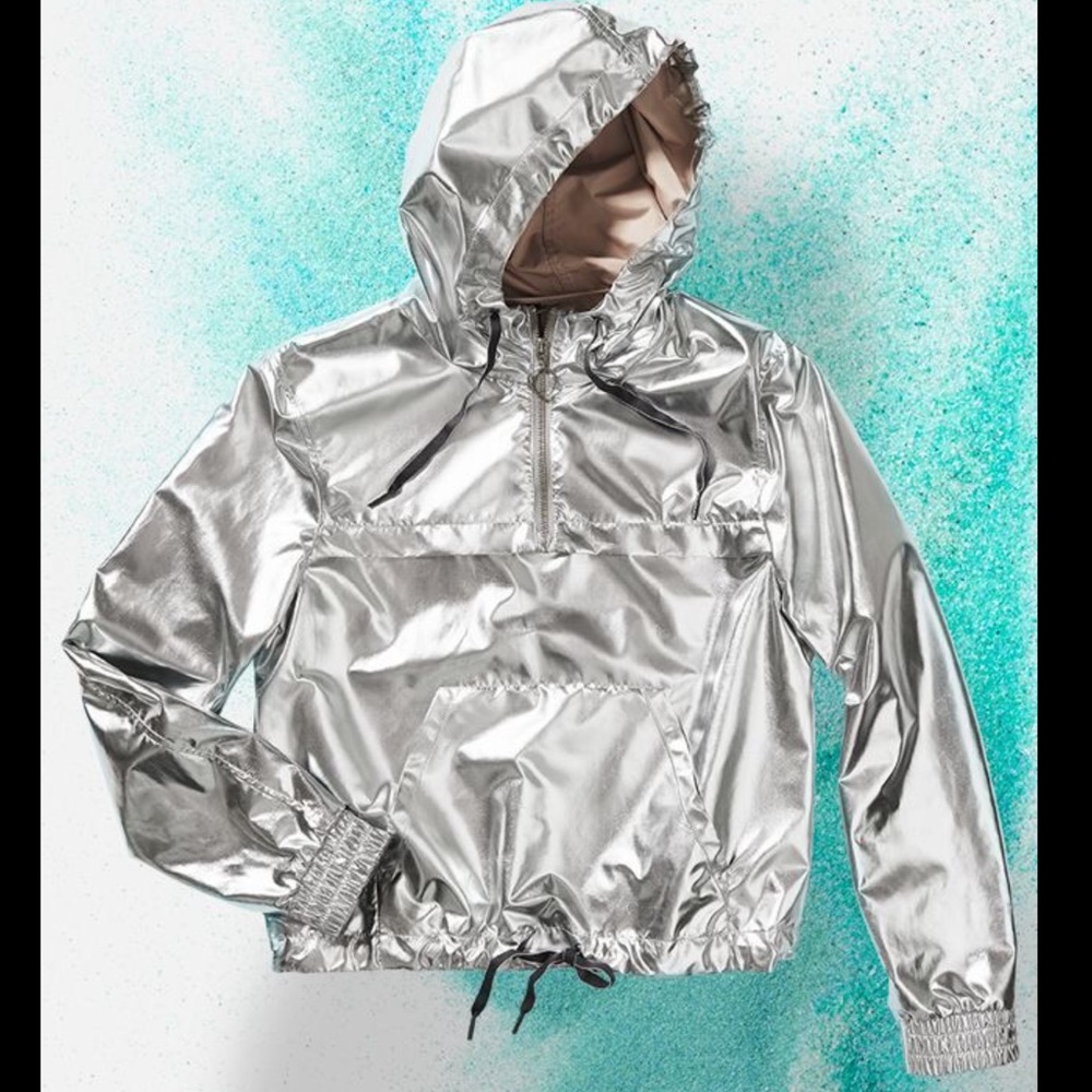 COPY - H&M x Coachella silver rain jacket windbreaker